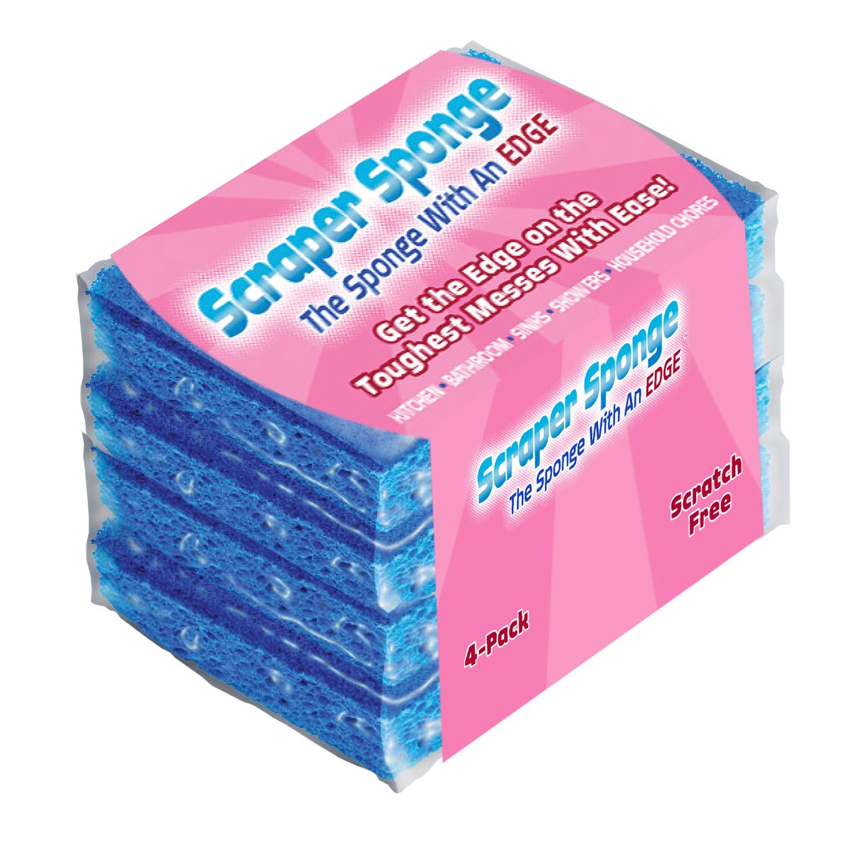 Sponge Wrapper Scraper Sponger 4-Pack | Scraper Sponge
